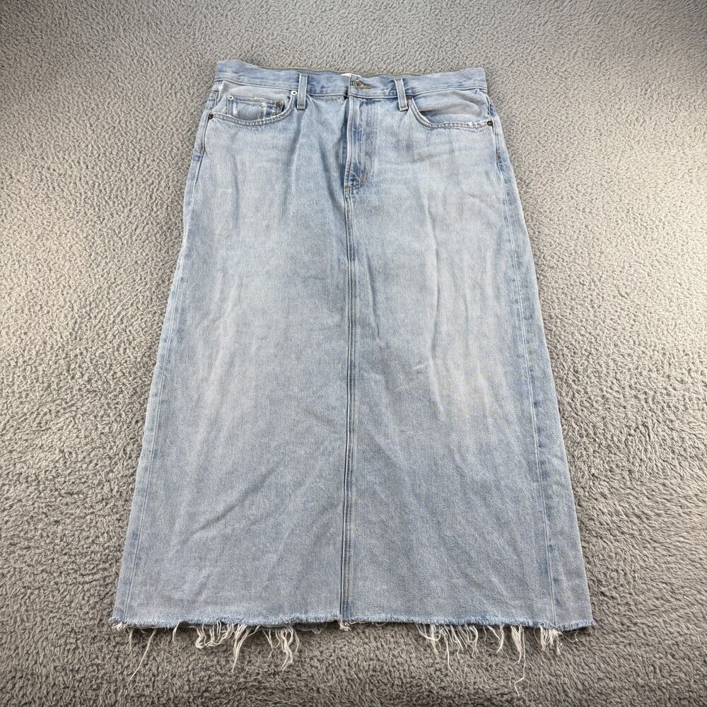 Agolde Della Jean Skirt Womens 30 Mid-Rise 32L Denim Maxi Regenerative Cotton